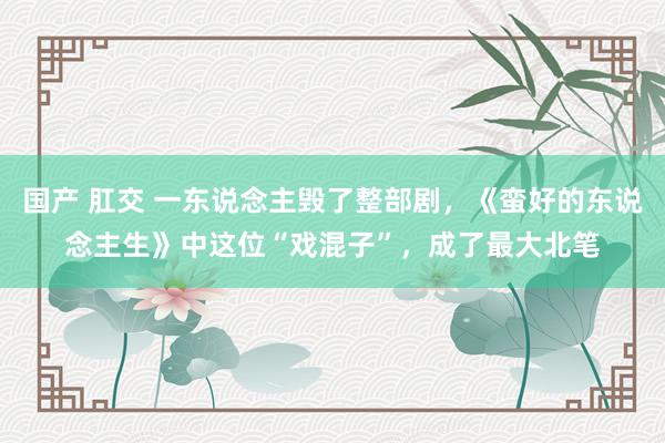 国产 肛交 一东说念主毁了整部剧，《蛮好的东说念主生》中这位“戏混子”，成了最大北笔