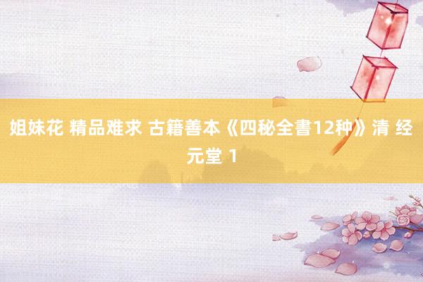 姐妹花 精品难求 古籍善本《四秘全書12种》清 经元堂 1