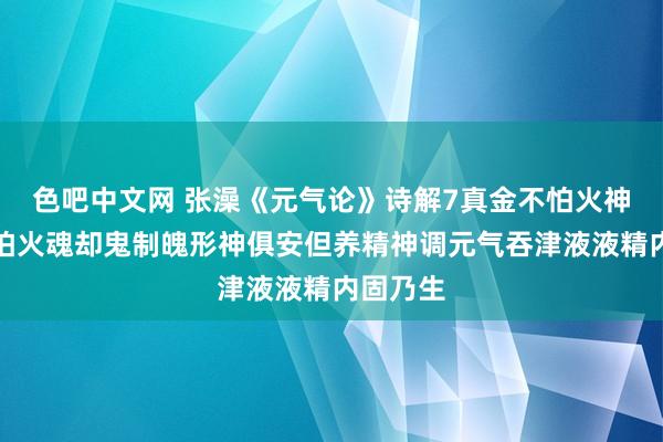 色吧中文网 张澡《元气论》诗解7真金不怕火神真金不怕火魂却鬼制魄形神俱安但养精神调元气吞津液液精内固乃生